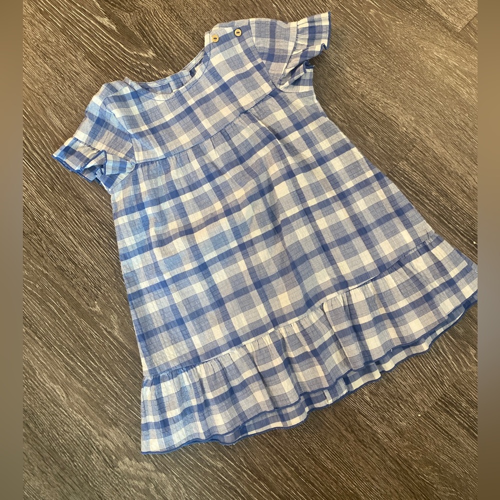 Zara Blue and White Plaid Kids Dress